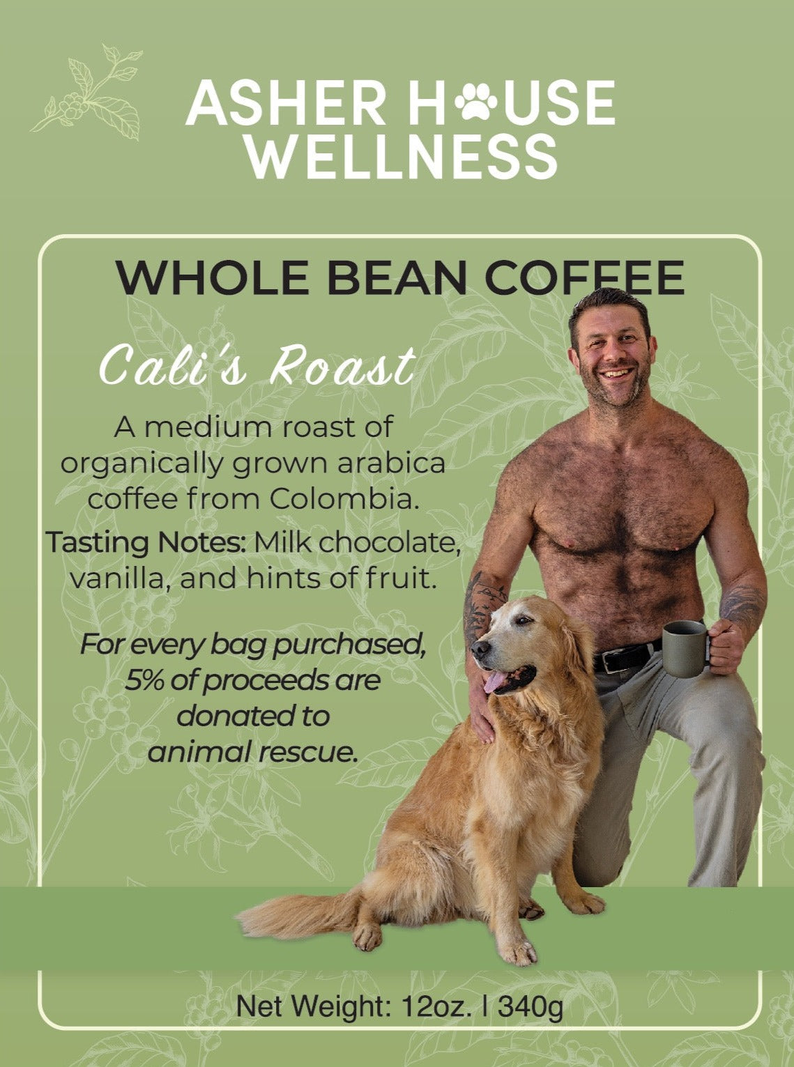 Asher House Wellness Cali's Medium Roast Organic Whole Bean Coffee